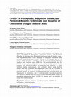 Research paper thumbnail of COVID-19 perceptions, subjective norms, and perceived benefits to attitude and behavior of continuous using of medical mask