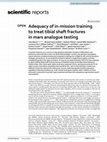 Research paper thumbnail of Adequacy of in-mission training to treat tibial shaft fractures in mars analogue testing