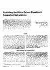 Research paper thumbnail of Exploiting the Gibbs-Duhem equation in separation calculations