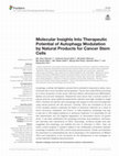 Research paper thumbnail of Molecular Insights Into Therapeutic Potential of Autophagy Modulation by Natural Products for Cancer Stem Cells