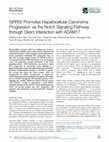 Research paper thumbnail of GPR50 Promotes Hepatocellular Carcinoma Progression via the Notch Signaling Pathway through Direct Interaction with ADAM17