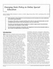 Research paper thumbnail of Emerging State Policy in Online Special Education