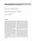 Research paper thumbnail of Što Je Kakvoća Demokracije I Kako Se Mjeri?