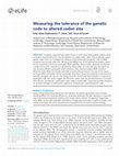 Research paper thumbnail of Measuring the tolerance of the genetic code to altered codon size