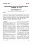 Research paper thumbnail of Equilibrium Study for Reactive Extraction of Caproic Acid in Mibk and Xylene