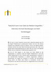 Research paper thumbnail of Natürlich kann man Geld als Medium begreifen…" - Interview mit Axel Stockburger von Ruth Sonderegger