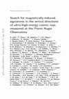 Research paper thumbnail of Search for magnetically-induced signatures in the arrival directions of ultra-high-energy cosmic rays measured at the Pierre Auger Observatory