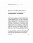 Research paper thumbnail of Opposition to the Legitimacy of Hate Crime Laws: The Role of Argument Acceptance, Knowledge, Individual Differences, and Peer Influence