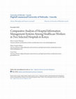 Research paper thumbnail of Comparative Analysis of Hospital Information Management Systems among Healthcare Workers in Two Selected Hospitals in Kenya