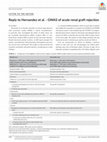 Research paper thumbnail of Reply to Hernandez et al. - GWAS of acute renal graft rejection