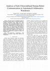 Research paper thumbnail of Analysis of Safe Ultrawideband Human-Robot Communication in Automated Collaborative Warehouse