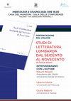 Research paper thumbnail of Felice Milani, STUDI DI LETTERATURA LOMBARDA DAL SEICENTO AL NOVECENTO