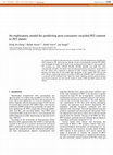 Research paper thumbnail of An exploratory model for predicting post-consumer recycled PET content in PET sheets