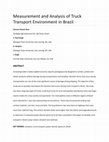 Research paper thumbnail of Measurement and analysis of truck transport environment in Brazil