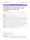 Research paper thumbnail of The distribution of ductal carcinoma in situ (DCIS) grade in 4232 women and its impact on overdiagnosis in breast cancer screening