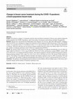 Research paper thumbnail of Changes in breast cancer treatment during the COVID-19 pandemic: a Dutch population-based study