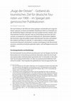 Research paper thumbnail of Auge der Ostsee" - Gotland als touristisches Ziel für deutsche Touristen vor 1900 - im Spiegel zeitgenössischer Publikationen