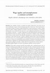 Research paper thumbnail of Wage rigidity and unemployment: a comment on Kohn