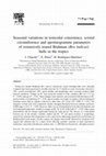 Research paper thumbnail of Seasonal variations in testicular consistency, scrotal circumference and spermiogramme parameters of extensively reared Brahman (Bos indicus) bulls in the tropics