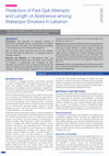 Research paper thumbnail of Predictors of Past Quit Attempts and Length of Abstinence Among Waterpipe Smokers in Lebanon