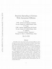 Research paper thumbnail of Reaction Spreading in Systems With Anomalous Diffusion