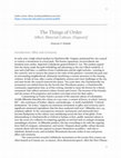 Research paper thumbnail of The Things of Order Affect, Material Culture, Dispositif