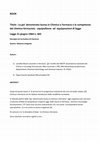 Research paper thumbnail of La gia' denominata laurea in Chimica e Farmacia e le competenze del chimico-farmacista-equipollenze ed equiparazioni di legge Legge 21 giugno 1964 n. 465 Rassegna di normativa di interesse Quarta edizione integrata