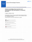 Research paper thumbnail of Patients’ knowledge about psoriasis and comorbidities; their participation in treatment decisions