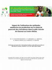 Research paper thumbnail of Impact de l’utilisation des méthodes améliorées de production sur le statut de pauvreté des riziculteurs dans le pôle rizicole de Glazoué au Centre-Bénin