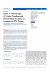 Research paper thumbnail of Effects of different types of titration procedures and home technical assistance on compliance to CPAP therapy