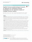 Research paper thumbnail of Applied immuno-epidemiological research: an approach for integrating existing knowledge into the statistical analysis of multiple immune markers