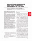 Research paper thumbnail of Reduced risk of atopy among school-age children infected with geohelminth parasites in a rural area of the tropics