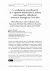 Research paper thumbnail of La colaboración y coordinación de la represión de la disidencia política entre Argentina y Honduras: avances de investigación (1979-1983)