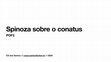 Research paper thumbnail of Spinoza sobre o conatus