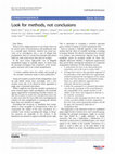 Research paper thumbnail of Look for methods, not conclusions