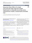 Research paper thumbnail of Retraction Note: Effect of a single intra-articular high molecular weight hyaluronan in a naturally occurring canine osteoarthritis model: a randomized controlled trial