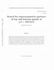 Research paper thumbnail of Search for supersymmetric partners of top and bottom quarks at root s=189 GeV