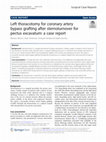 Research paper thumbnail of Left thoracotomy for coronary artery bypass grafting in a patient with an ileo-coloplasty