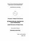 Research paper thumbnail of Optimización del proceso de electroerosión