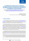 Research paper thumbnail of La modificación sustancial de las condiciones de trabajo que afecta al ejercicio de los derechos de conciliación requiere una justificación especial de su razonabilidad y proporcionalidad