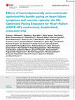 Research paper thumbnail of Effects of haemodynamically atrio‐ventricular optimized His bundle pacing on heart failure symptoms and exercise capacity: the His Optimized Pacing Evaluated for Heart Failure ( <scp>HOPE‐HF</scp> ) randomized, double‐blind, cross‐over trial