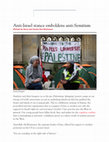 Research paper thumbnail of Anti Israel stance emboldens anti Semitism