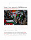 Research paper thumbnail of Hamas is being supported by TikTok diplomacy