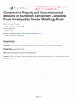 Research paper thumbnail of Compressive Property and Nano-mechanical Behavior of Aluminium Cenosphere Composite Foam Developed by Powder Metallurgy Route