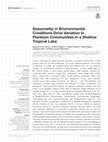 Research paper thumbnail of Seasonality in Environmental Conditions Drive Variation in Plankton Communities in a Shallow Tropical Lake