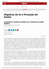 Research paper thumbnail of Jurimetria e análise de dados em matéria de saúde pública