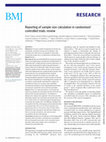 Research paper thumbnail of Reporting of sample size calculation in randomised controlled trials: review