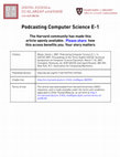 Research paper thumbnail of Podcasting computer science E-1