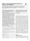 Research paper thumbnail of Effects of Maternal Geohelminth Infections on the Risk of Allergy during the First 3 Years of Life: Findings from a Birth Cohort in Rural Ecuador