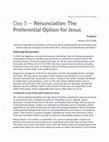 Research paper thumbnail of Day 5 -Renunciation: The Preferential Option for Jesus